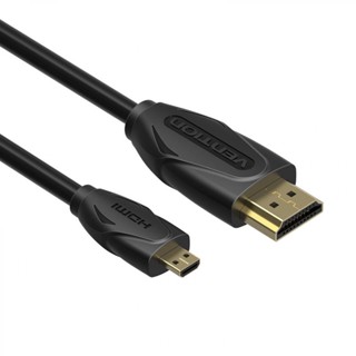 สายแปลงสัญญาณภาพจาก Micro HDMI to HDMI ความยาว 2 เมตร (VAA-D03-B200) Vention (ออกใบกำกับภาษีได้)