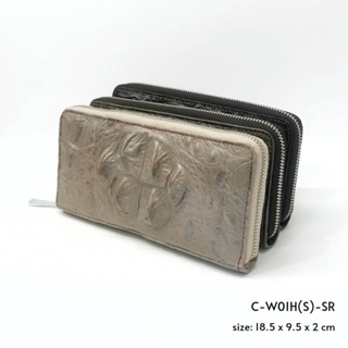 Prang Crocodile Leather Long Zipped Wallet กระเป๋าสตางค์ซิปเดี่ยว หนังจระเข้ C-W01H(S)-SR