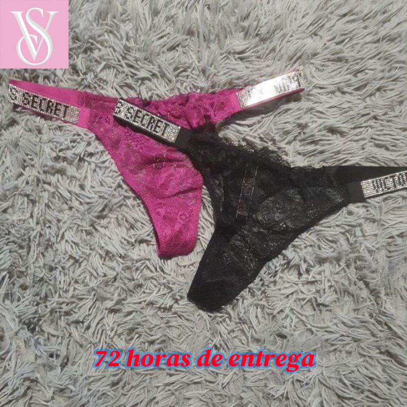 Victoria's Secret ชุดชั้นใน กางเกงชั้นใน ผ้าลูกไม้ พลอยเทียม เซ็กซี่ สําหรับผู้หญิง เบอร์ 1