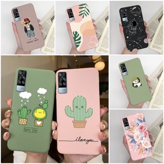 เคสโทรศัพท์มือถือ ซิลิโคนนิ่ม ปิดด้านหลัง ลายไดโนเสาร์ แมวน่ารัก สําหรับ Vivo Y51 2020 Y31 Y51A Y 51 2021