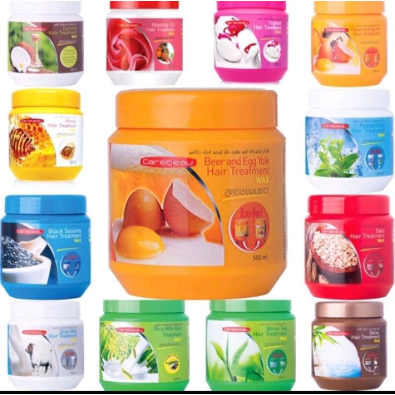 แคร์บิวทรีทเม้นท์แว็กซ์ แพคคู่  2 กระปุก 500 มล.Carebeau  hair  treatment  wax