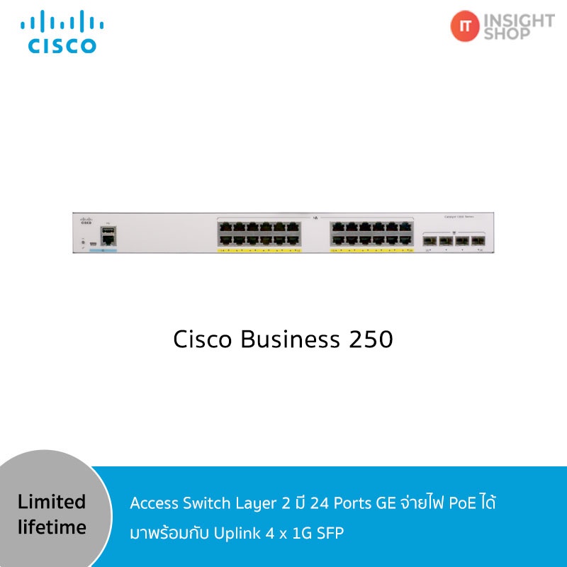 Cisco CBS250-24P-4G-EU ส่งด่วนส่งฟรีทั่วไทย ออกใบกำกับภาษีได้ IT-Insight.Shop