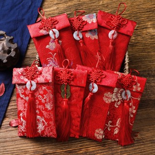 ซองจดหมาย ปักลายมังกร สีแดง คุณภาพสูง