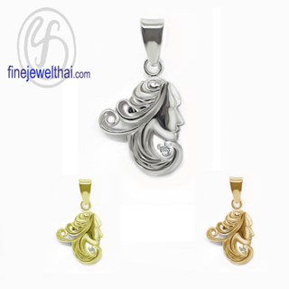 Finejewelthai-จี้ราศี-ราศีกันย์-จี้เพชรสังเคราะห์-จี้เงินแท้-Virgo-Silver-Pendant-P1170cz00