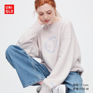 Uniqlo เสื้อกันหนาวลําลอง แขนยาว ทรงหลวม สไตล์สปอร์ต สําหรับผู้หญิง UNIQLO