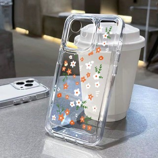 ❤️จัดส่งทันที❤️เคสไอโฟน 14 Pro 11 13 14 12 Pro Max XS Max X XR 7 8 14 Plus SE 2 3 Cute ดอกไม้ Clear กันกระแทก Space Case