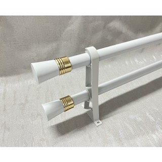 ราวผ้าม่าน ราวม่าน อุปกรณ์ราวผ้าม่านครบชุด ราวขนาด 28 mm.(ราวคู่)