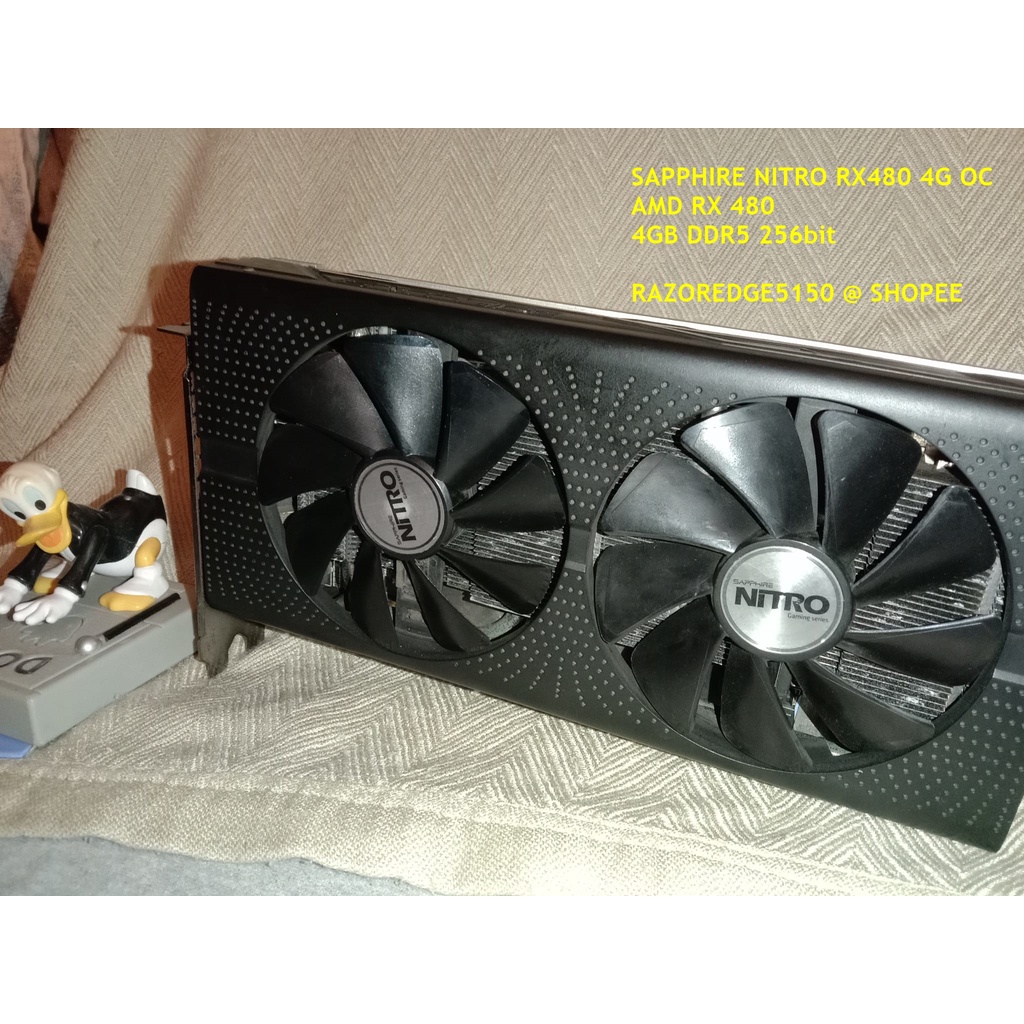 (การ์ดจอมือสอง)SAPPHIRE NITRO RX 480 4GB DDR5 256bit มีตำหนิพัดลม ใช้งานปกติ (อ่านก่อน)
