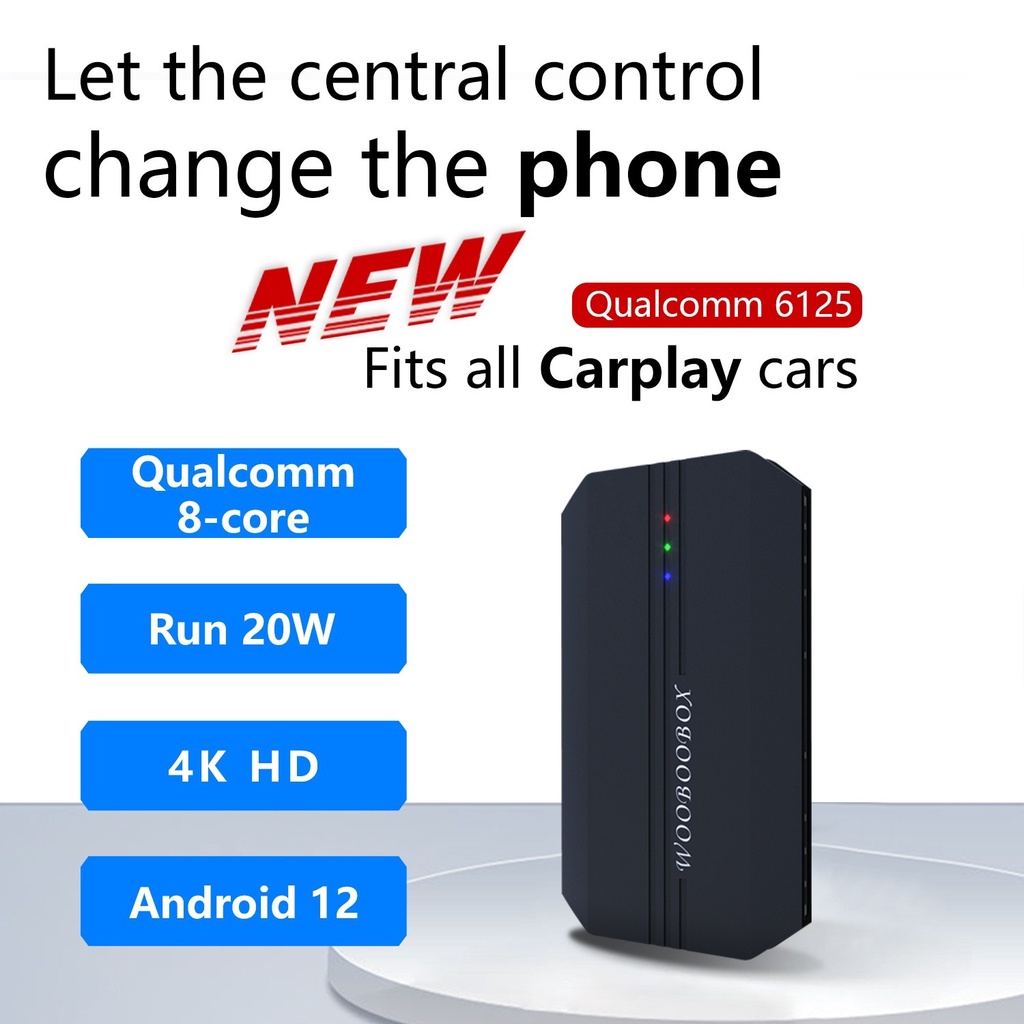 Gt6 Carplay กล่อง AI Android 12 Smart Mini AI Box 4G LTE เครื่องเล่นรถยนต์ไร้สาย 4 + 64G GPS ไร้สาย Android อัตโนมัติ สําหรับแบรนด์รถยนต์ 98%