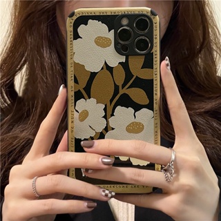 Gr8 เคสโทรศัพท์มือถือหนังแกะ ลายดอกไม้ สไตล์เรโทร สําหรับ Iphone 14 12 13 14pro max X