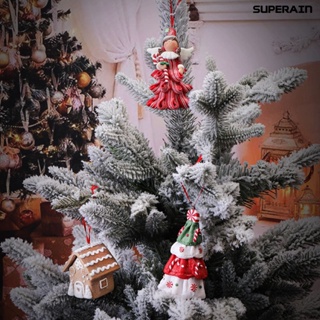 &lt;Christmas&gt; จี้ดินโพลิเมอร์ รูปบ้านหิมะ ขนาดเล็ก สําหรับแขวนตกแต่งต้นคริสต์มาส