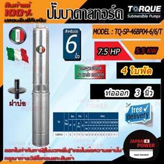 TORQUE ปั๊มบาดาล รุ่น TQ-SP-30BP05-6/6/T