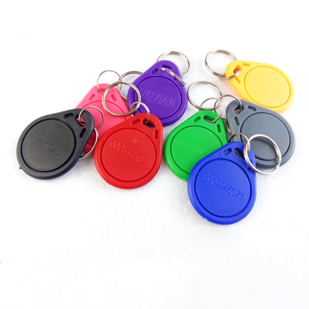 100pcs EM4100 125khz ID Keyfob TK4100 Proximity RFID แท็กแท็ก Chave การ์ดสติกเกอร์ Key Fob Token แหวนชิป