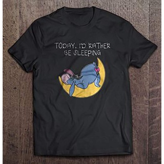 Lsmtx1 เสื้อยืด ผ้าฝ้าย พิมพ์ลาย Today I D Rather Be Sleeping Eeyore โอเวอร์ไซซ์ สําหรับผู้ชายสามารถปรับแต่งได้