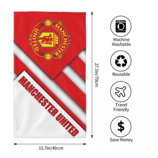 Manchester United fc Logo (1) ผ้าขนหนู ทรงสี่เหลี่ยม ขนาด 70x40 ซม. สําหรับออกกําลังกาย โยคะ วิ่ง กลางแจ้ง