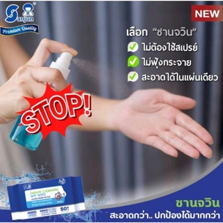 แถมกระเป๋าถือ NISSIN เมื่อซื้อครบ 200 บาท❤️❤️(3 ห่อ 125 บาท)❤️❤️ ทิชชู่เปียก ผสมแอลกอฮอล