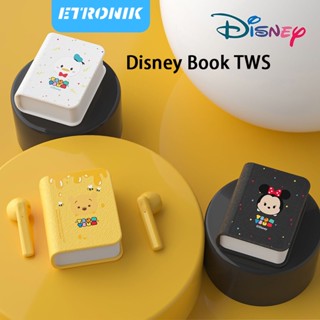 ETRONIK Original Disney Book TWS Bluetooth 5.0 หูฟังแฟชั่น Mickey Kids หูฟังไร้สายสเตอริโอกันน้ำคุณภาพเสียง HD พร้อมไมโครโฟนตัดเสียงรบกวน อายุการใช้งานแบตเตอรี่ยาวนานเป็นพิเศษ