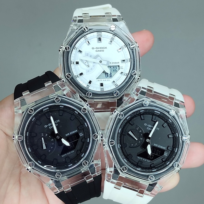 GA-2100 GA-2100AP SERIAL TMJ CUSTOM TO AP ,TRANSPARENT HEAD / สายรัดยาง / ATUOLIGHT / PREMIUM COPY