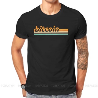 เสื้อยืดเปล่า คริปโตเคอเรนซี Bitcoin เสื้อยืดย้อนยุคแฟชั่นวินเทจฤดูร้อนเสื้อผ้าผู้ชายผ้าฝ้ายขนาดใหญ่ Harajuku Crewneck เ