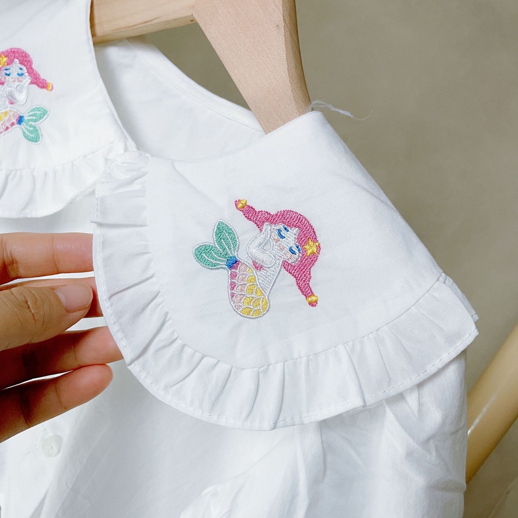 jqk ชุดเซ็ทเอี้ยม กระโปรงยีนส์ +เสื้อแขนยาวสีขาว น่ารักๆ รุ่น LL021 - รูปที่ 4