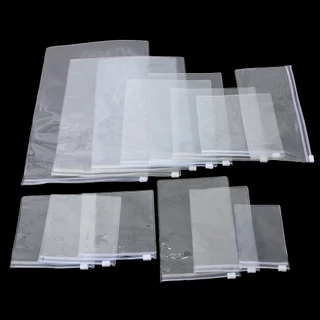 ถุงซิปล็อคพลาสติก PVC แบบใส หนา ปิดได้ สําหรับใส่เครื่องประดับ 10 50 ชิ้น