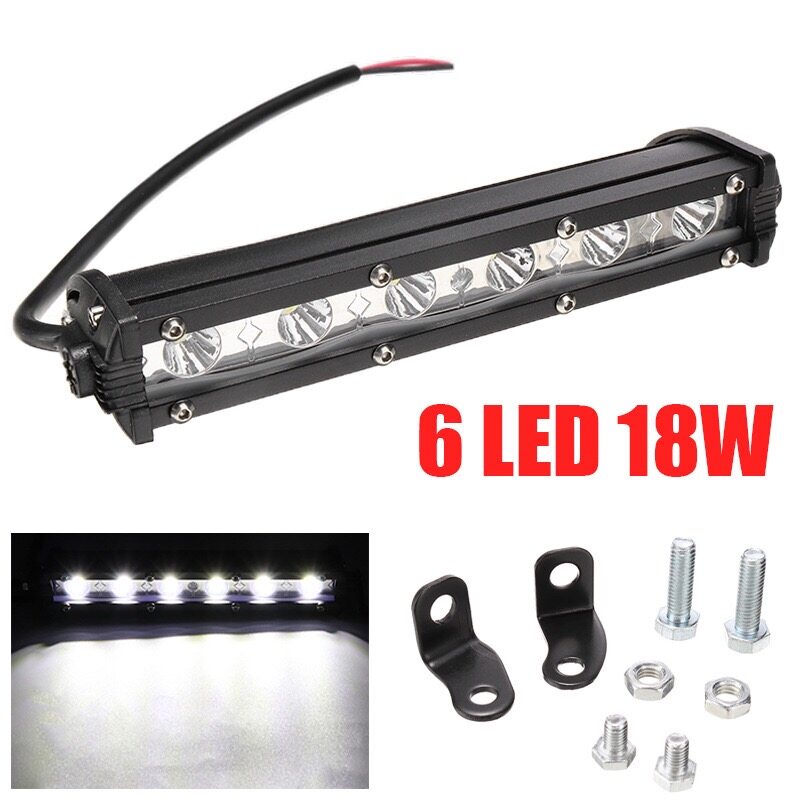 ไฟสปอร์ตไลท์LED 6LED 18W รถยนต์ มอเตอร์ไซค์ DC 12V-24V ไฟตัดหมอก LED SPOT BEAM US แสงสีขาว-สีเหลือง
