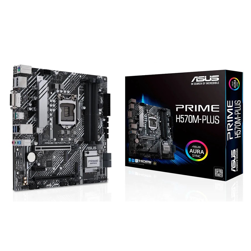 Asus เมนบอร์ด PRIME H570M-PLUS Intel 10th & 11th Gen ซ็อกเก็ต LGA1200 เมนบอร์ด H570M Plus LGA 1200 M