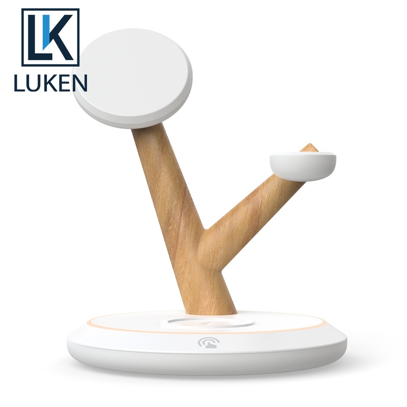 Luken แท่นชาร์จแม่เหล็กไร้สาย 4 in 1 สําหรับ iP 13 12 Pro Max App Watch 7 6 Airp 3