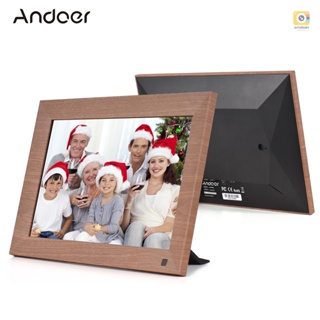 Andoer กรอบรูปดิจิทัล WiFi 10 นิ้ว 1280*800 IPS หน้าจอสัมผัส 16GB เซนเซอร์จับการเคลื่อนไหวอัตโนมัติ แชร์รูปภาพผ่านแอพ พร้อมด้านหลัง