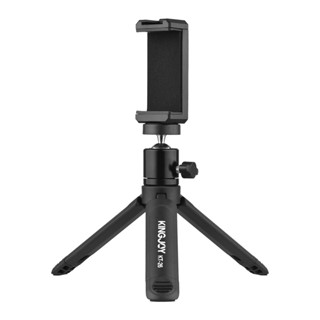 HADAY KINGJOY KT-26 Mini Desktop Tripod Rotatable Ball Head with Extended Cold Shoe Phone Clip 1/4 Inch Screw for Smartphone Camera Selfie Video Recording Live Stream ราคา