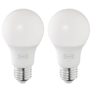 IKEA หลอดไฟ LED E27 806 ลูเมน, หรี่ไฟได้/หลอดกลม แก้วฝ้า OLHETTA ซูเฮตต้า