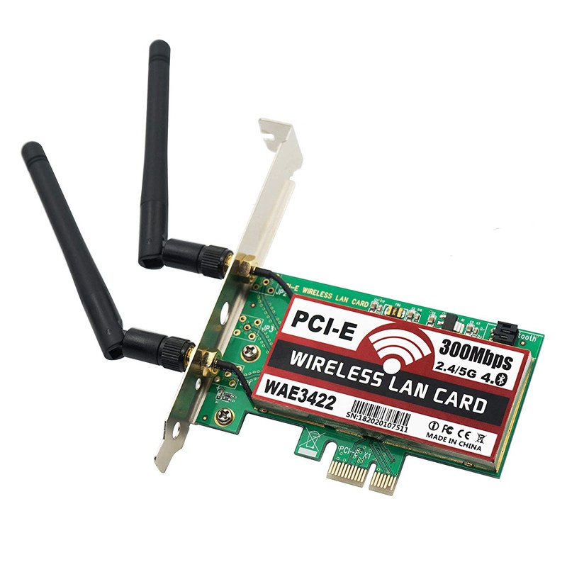 hotFullbag Dual Band 2.4GHz/5GHz PCIe 300Mbps Wireless Network Card WLAN WiFi Adapter With Bluetooth #4