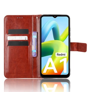 Xiaomi Redmi A1 กระเป๋าสตางค์ หนัง PU Xiaomi Redmi A1 เคสขาตั้ง ฝาพับ