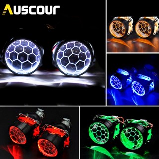 2pcs Soccer Blue Coating Bi Xenon Hid Projector Lens with Tuning Devil Eyes for Headlamp H1 H4 H7 Car Motorcycle Assembl