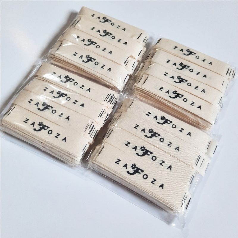 KATUN 200 ชิ้นผ้าฝ้าย LABEL RIBBON HIJAB LABEL เสื้อผ้าฉลากเสื้อยืด LABEL