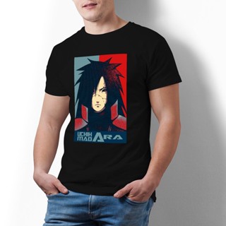 เสื้อครอปสายฝอ Bandai Uchiha Madara เสื้อยืดเสื้อยืดผ้าฝ้ายกราฟิกญี่ปุ่นเสื้อผ้าแนวสตรีทแวร์บุรุษเสื้อยืด