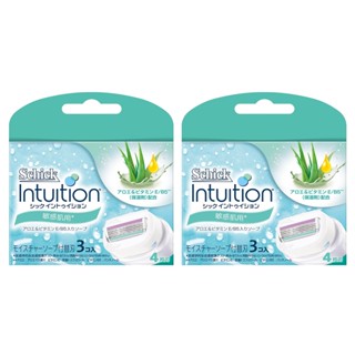 SCHICK INTUITION ใบมีดกำจัดขนพร้อมสบู่ในตัว ชิค อินทูอิชั่น ชนิดรีฟิล รุ่นเซนซิทีฟ แคร์ เรเซอร์ สูตรสารสกัดว่านหางจระเข้