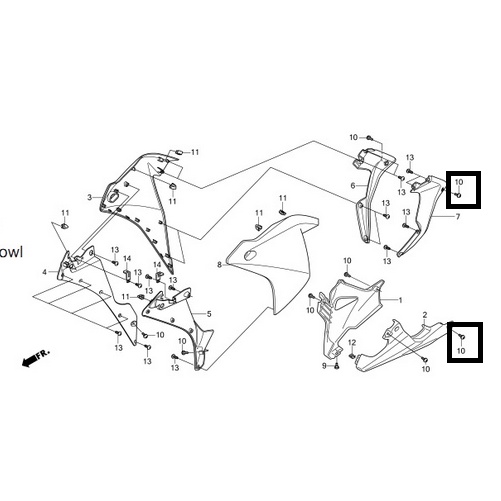 ฝาครอบ SCREW HONDA CBR250R 90132-KPP-T00 D14
