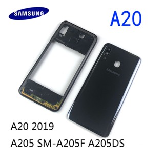 กรอบกลาง พร้อมฝาครอบแบตเตอรี่ และเลนส์กล้อง สําหรับ SAMSUNG Galaxy A20 2019 A205 SM-A205F A205DS