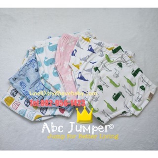 (ซื้อ3ตัวขึ้น/ตัวละ89บ)​ กางเกงฝึกเลิกแพมเพิส Abc Jumper ไซค์100/110เป้าผ้ามัสลิน9ชั้น ซื้อ3ตัวขึ้น/ตัวละ89บ