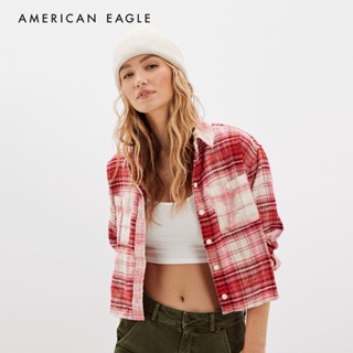 American Eagle Cropped Flannel Shirt เสื้อเชิ้ต ผู้หญิง ผ้าแฟลนเนล ครอป  (NWSB 035-4959-615)