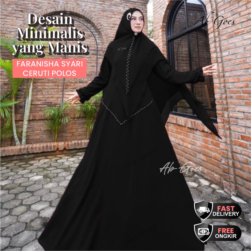 Ab - Gamis และ Khimar Syari Faran Dress Suit สําหรับผู้หญิง แฟชั่นมุสลิมร่วมสมัย โดย Abisha Goes