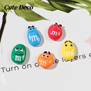 【Cute Deco】กระดุมเม็ดถั่ว M น่ารัก (5 สี) สีแดง แสดงอารมณ์ M สีฟ้า สําหรับรองเท้า Crocs น่ารัก DIY