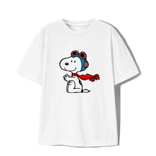 เสื้อยืดแขนสั้นลําลอง ผ้าฝ้าย พิมพ์ลายอนิเมะ Snoopy พลัสไซซ์ ของขวัญวันเกิด สําหรับผู้ชาย XS-6XLS-5XL