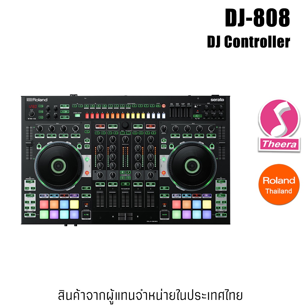 Roland DJ-808 DJ Controller Serato DJ Lite DJ808 ดีเจคอนโทรเลอร์ พร้อมรับประกัน จากตัวแทนจำหน่ายในปร