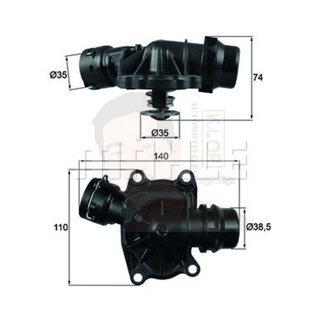 TI 233 88 วาลว์น้ำ+เสื้อ M57 3.0 ดีเซล / X5 (E53),Range Rover III 11512354056 (ยี่ห้อ MAHLE)