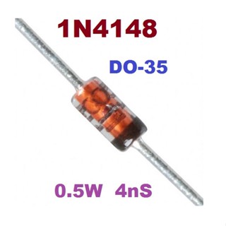 ไดโอด (20ชิ้น) 1N4148TA 100V/200mA 0.5W 4nS Small Signal Diode