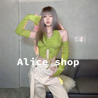 Alice  เสื้อคลุมคาร์ดิแกนแขนยาว เสื้อครอปแฟชันเสื้อ+เสื้อกั๊กหวาน 2022 ใหม่  พิเศษ High quality ทันสมัย ทันสมัย S031041 36Z230909