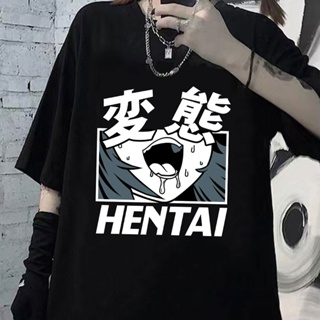 เสื้อยืดพิมพ์ลายแฟชั่น เสื้อยืด ผ้าฝ้าย พิมพ์ลายอนิเมะ Hentai Lewd Ahegao Girl สไตล์ฮาราจูกุ แฟชั่นฤดูร้อน สําหรับผู้ชาย