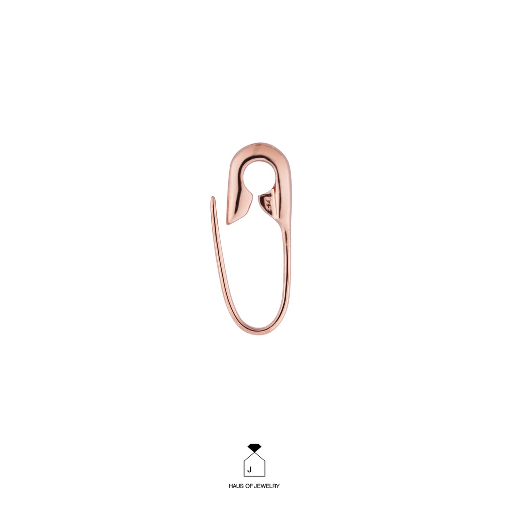 Haus of Jewelry - SIMPLE M PIN EARRING ต่างหูเงินแท้